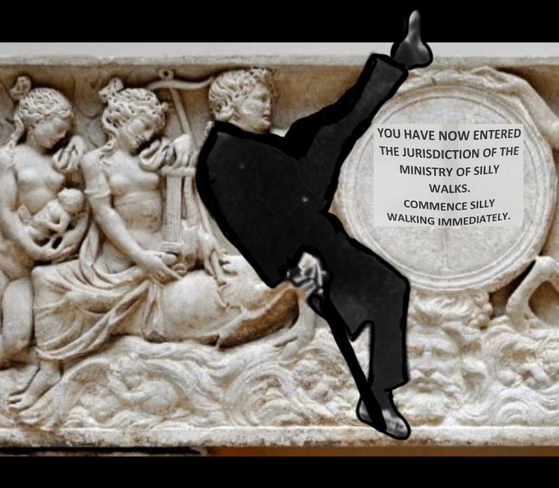 Sarcophagus with marine creatures. Ca. 250 AD. Capitoline Museum, Rome. Meme by Chloe Greybill.